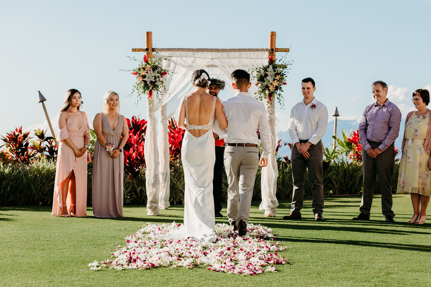 Father walking Bride down for the wedding ceremony