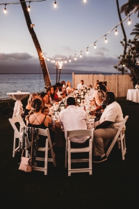ocean front outdoor wedding venue with guests