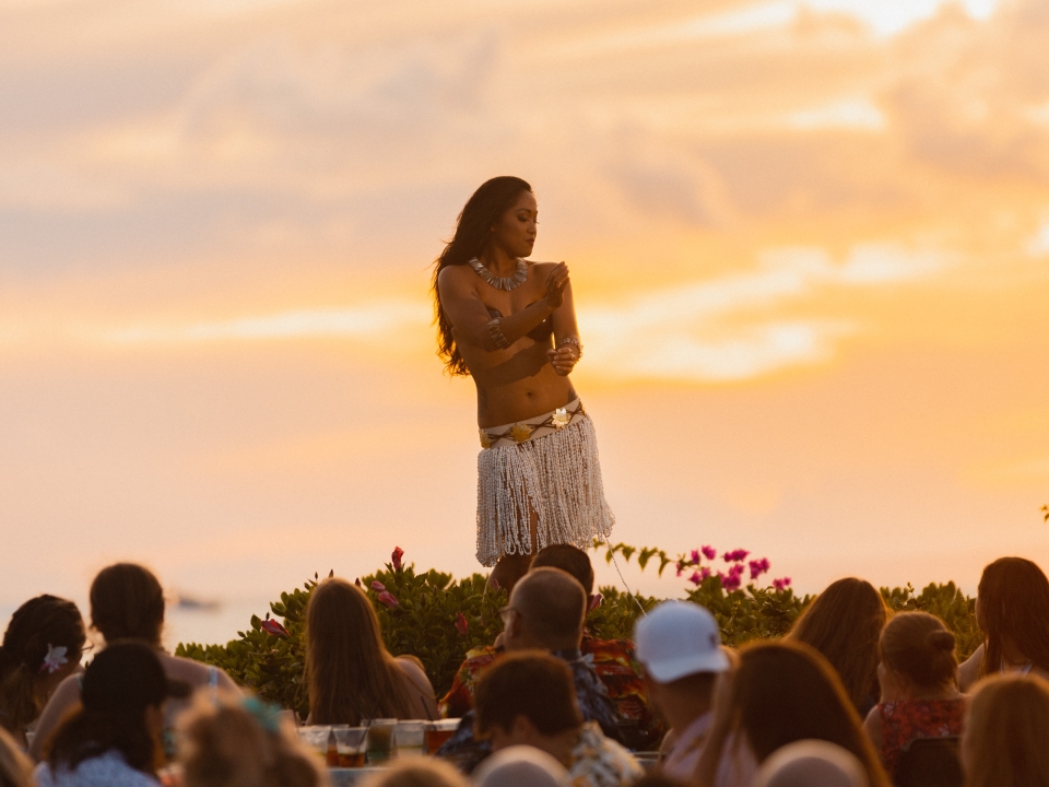 luau dancer at dusk