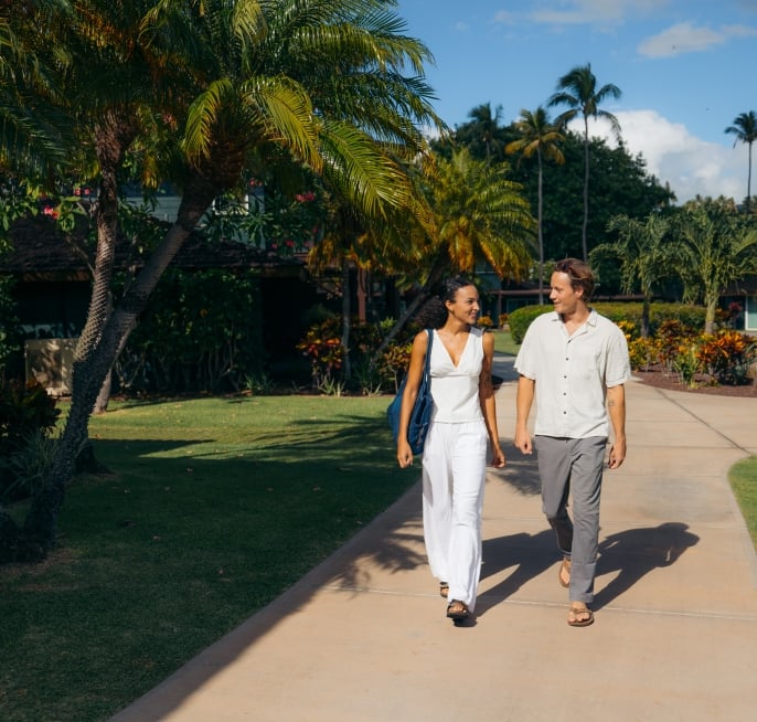 walking through bungalows